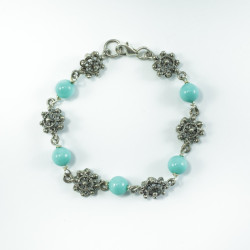 Pulseras Pulsera botón charro con turquesas en plata BC002T-6-5 BC002T-6-5 BotonCharro