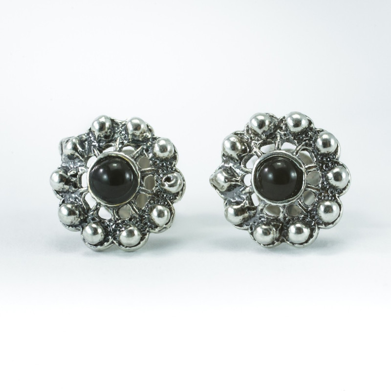 Pendientes Pendientes botón charro en plata BCF79/NEGRO BCF79/NEGRO BotonCharro Pendientes Pendientes botón charro en plata BCF79/NEGRO BCF79/NEGRO BotonCharro