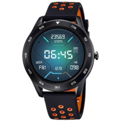 Lotus Reloj Unisex Acero inoxidable IP negro correa de caucho Lotus Smartime 50013/2 50013/2