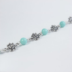 Pulseras Pulsera botón charro con turquesas en plata BC001T-8-7 BC001T-8-7 BotonCharro