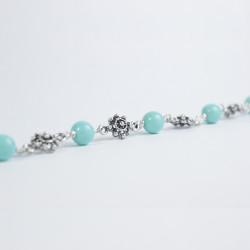 Pulseras Pulsera botón charro con turquesas en plata BC002T-8-7 BC002T-8-7 BotonCharro