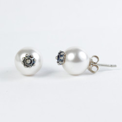 Pendientes Pendientes Botón Charro en Plata BC00-PERLA-RED BC00-PERLA-RED BotonCharro