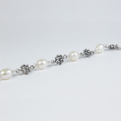 Pulseras Pulsera botón charro con perlas en plata BC0P-6-6 BC0P-6-6 BotonCharro