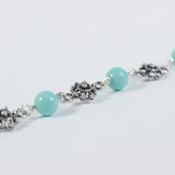 Pulseras Pulsera botón charro con turquesas en plata BC0T-8-7 BC0T-8-7 BotonCharro
