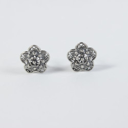 Pendientes Pendientes flor con botón charro en plata BCF21/O BCF21/O BotonCharro