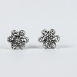 Pendientes Pendientes flor con botón charro en plata BCF-114-OMEGA BCF-114-OMEGA BotonCharro