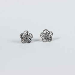 Pendientes Pendientes flor con botón charro en plata BCF33 BCF33 BotonCharro