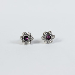 Pendientes Pendientes botón charro con piedras lilas en plata BCF48/LILA BCF48/LILA BotonCharro