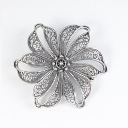 Charro Broche flor filigrana con Botón Charro en Plata BC105-550 BC105-550 BotonCharro