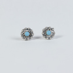 Pendientes Pendientes botón charro con piedras Turquesas en plata BCF79/TURQUESA BCF79/TURQUESA BotonCharro