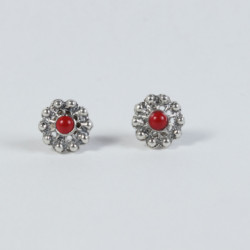 Pendientes Pendientes botón charro en plata BCF79/CORAL BCF79/CORAL BotonCharro