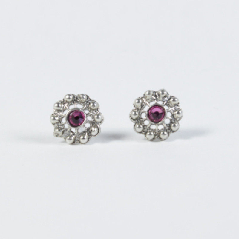 Pendientes Pendientes botón charro en plata BCF79/ROSA BCF79/ROSA BotonCharro Pendientes Pendientes botón charro en plata BCF79/ROSA BCF79/ROSA BotonCharro